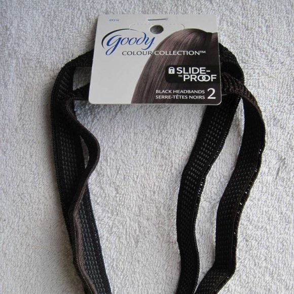 2 Goody Black Brown Brunette Stay Put Slide Proof Secure Fit Hold Head Bands - Picture 7 of 7